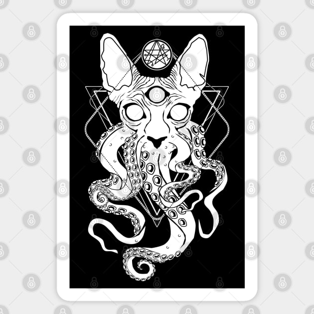 CATHULHU - the cosmic tentacle cat Magnet by Von Kowen